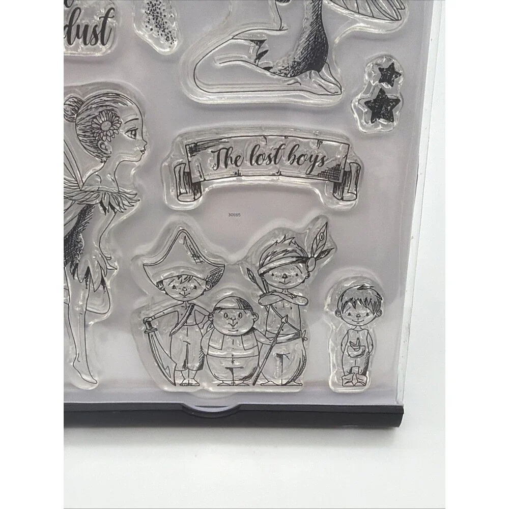 NEVERLAND Tinkerbell & Lost Boys CLEAR Rubber Stamps Set CIAO BELLA PS6015 New